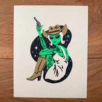 Western Alien Starr - Signed 8x10in Silkscreen Print on Recycled Paper