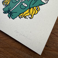 Brook Trout Cowgirl #1 - Signed 8x10in Silkscreen Print on Recycled Paper
