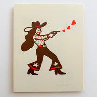 Lovestruck - Signed 8x10in Silkscreen Western Cowgirl Print