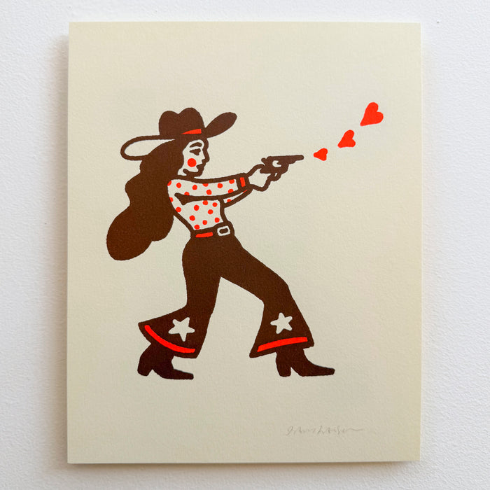 Lovestruck - Signed 8x10in Silkscreen Western Cowgirl Print