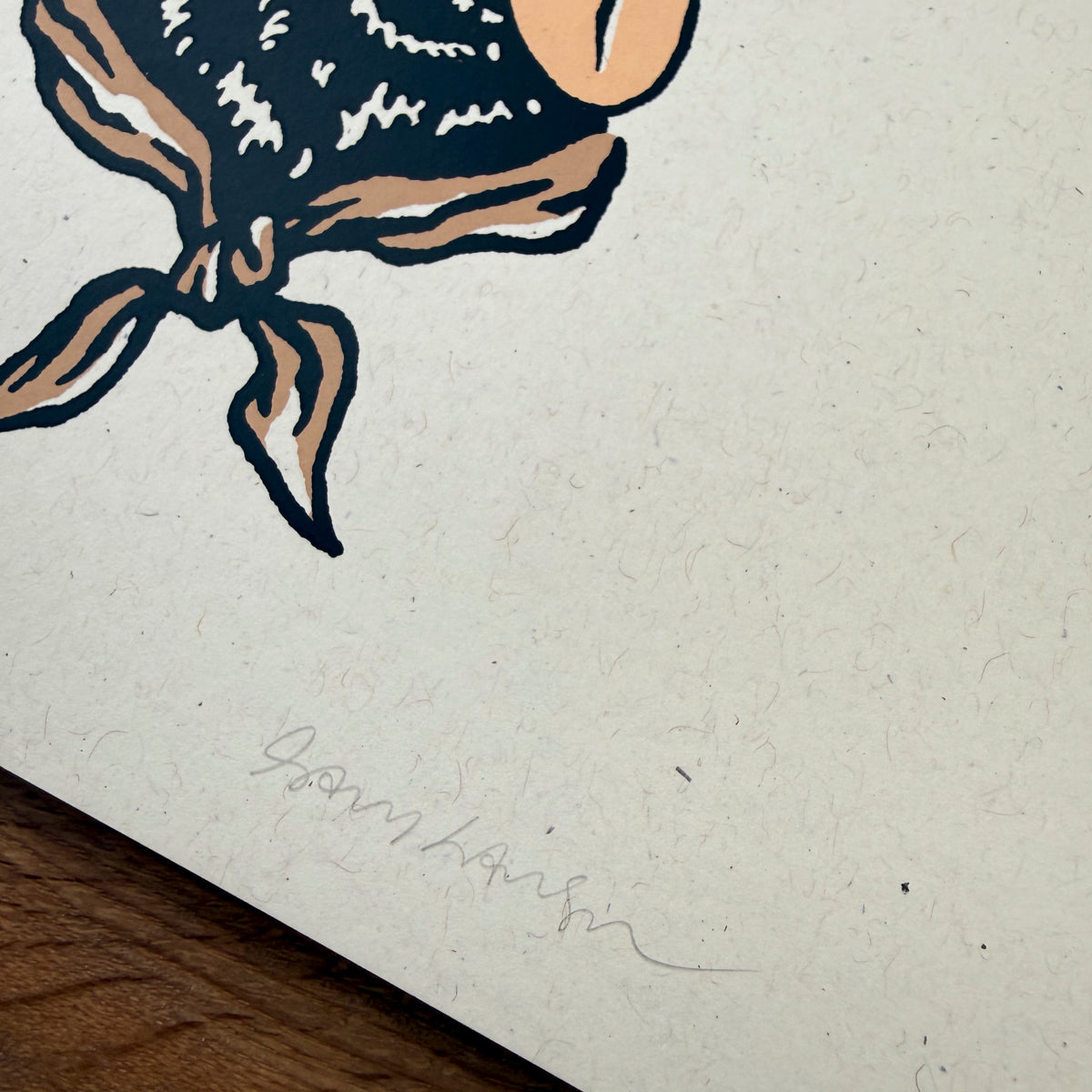 Black Lab Cowdog - Signed 8x10in Silkscreen Print on Recycled Paper
