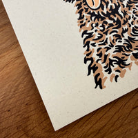 Golden Doodle Cowdog - Signed 8x10in Silkscreen Print on Recycled Paper