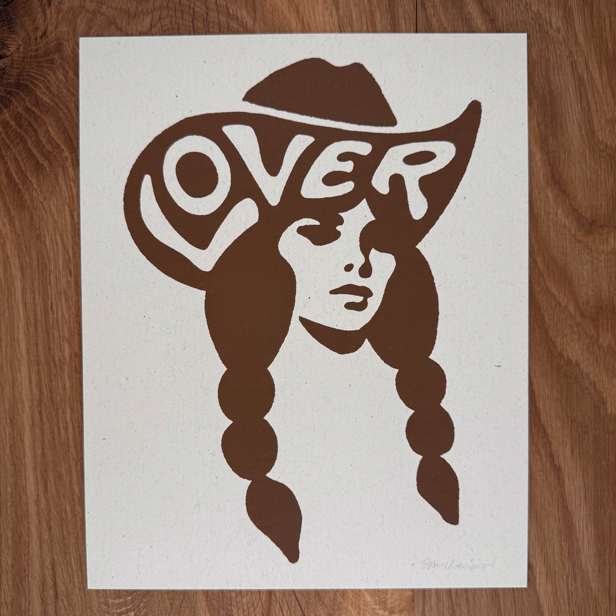 Lover Cowgirl - Signed 8x10in Silkscreen Print on Recycled Paper