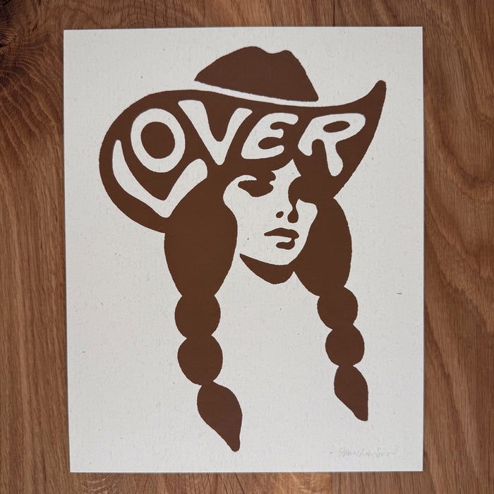 Lover Cowgirl - Signed 8x10in Silkscreen Print on Recycled Paper