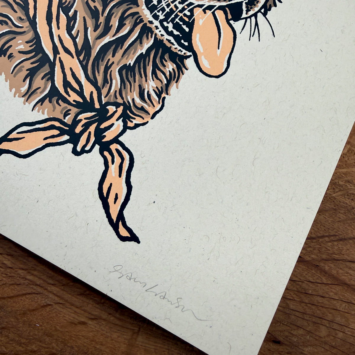 【Pastoral Window 】lithograph直筆サインEdition Golden Retriever Cowdog -Signed 8x10in Silkscreen Print on