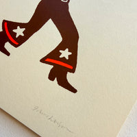 Lovestruck - Signed 8x10in Silkscreen Western Cowgirl Print