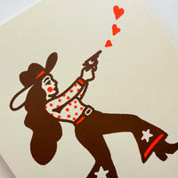 Lovestruck - Signed 8x10in Silkscreen Western Cowgirl Print