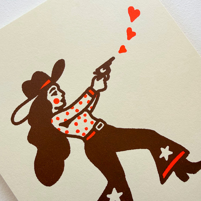 Lovestruck - Signed 8x10in Silkscreen Western Cowgirl Print
