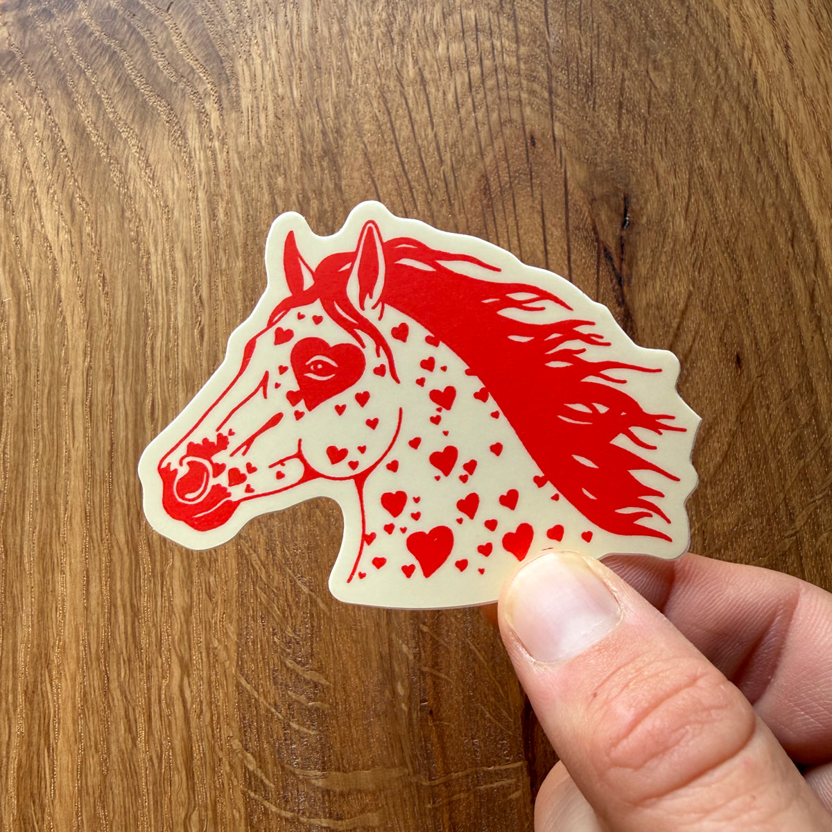 Bronco Hearts (Red) 3 Inch Matte Vinyl Sticker