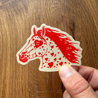 Bronco Hearts (Red) 3 Inch Matte Vinyl Sticker