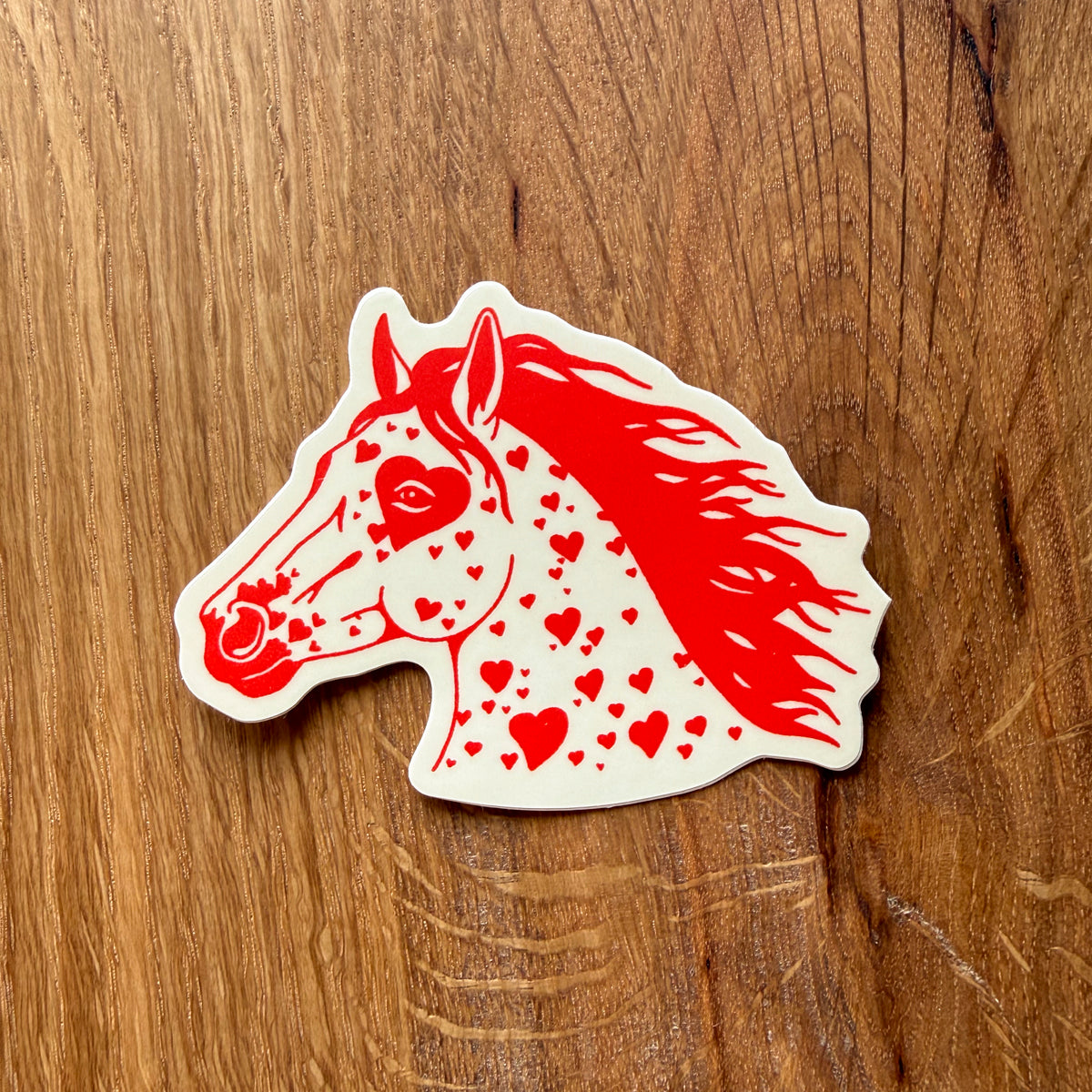 Bronco Hearts (Red) 3 Inch Matte Vinyl Sticker