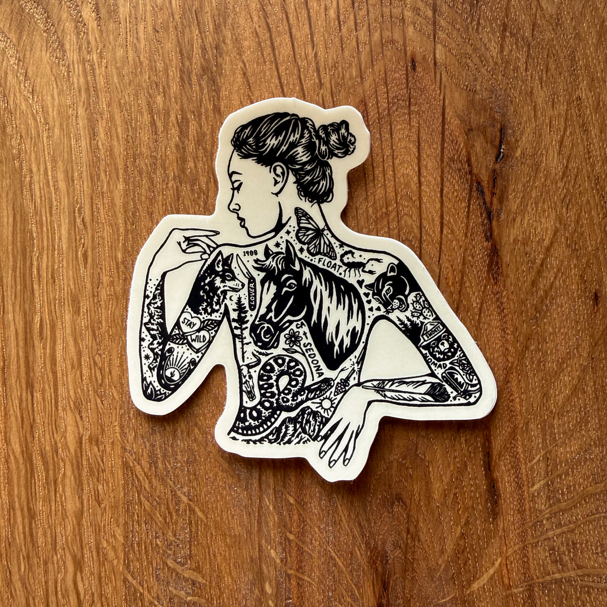 Tattooed Cowgirl #2 3 Inch Matte Vinyl Sticker