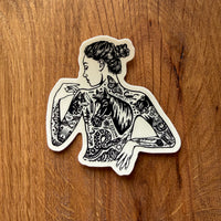 Tattooed Cowgirl #2 3 Inch Matte Vinyl Sticker