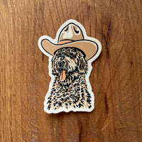 Goldendoodle Cowdog 3 Inch Small Matte Vinyl Sticker