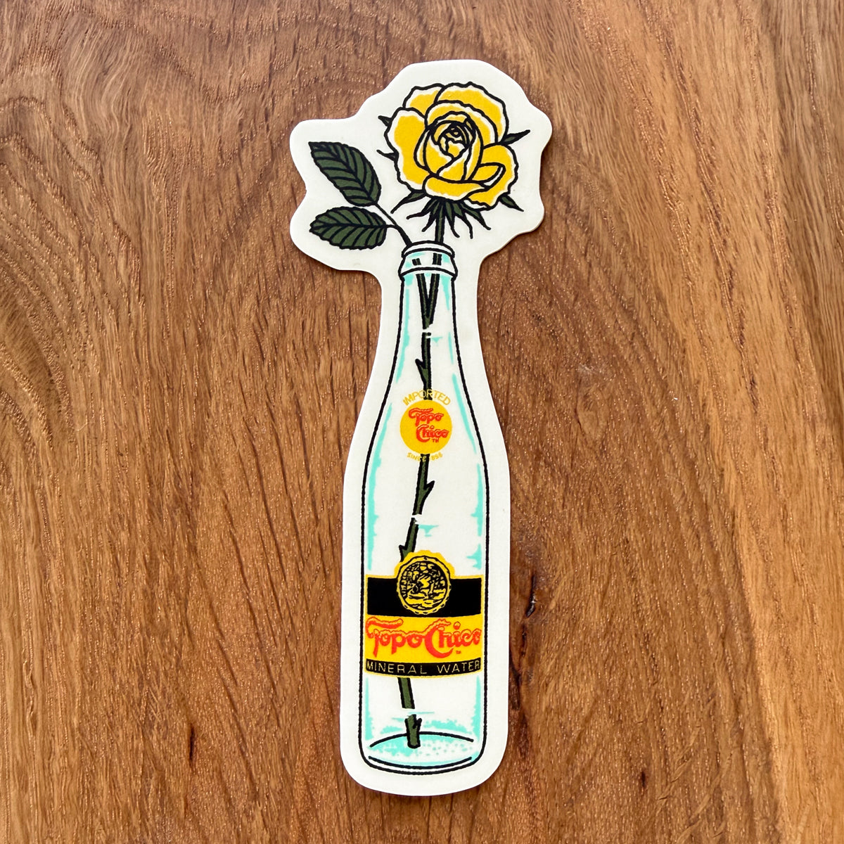 Yellow Rose Bottle 4 Inch Matte Vinyl Sticker
