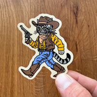 Gunslinger - 3 Inch Matte Vinyl Western Cowboy Cat Sticker