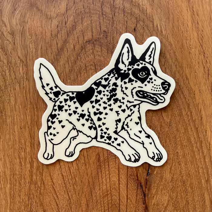 Heeler Hearts 3 Inch Matte Vinyl Sticker