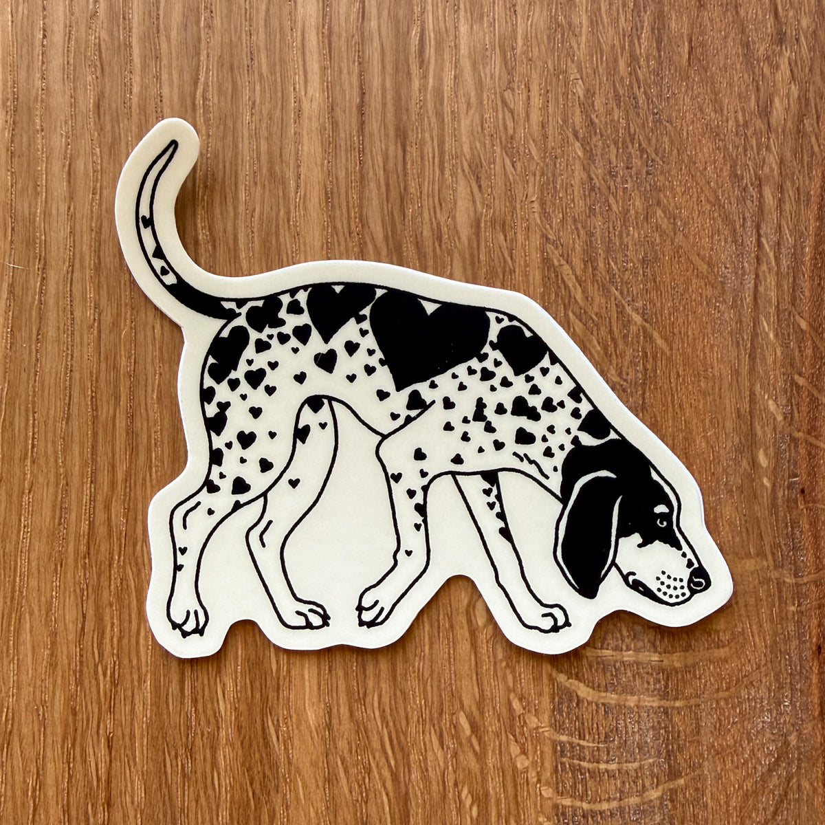 Bluetick Hearts (Black) 3 Inch Glossy Vinyl Sticker