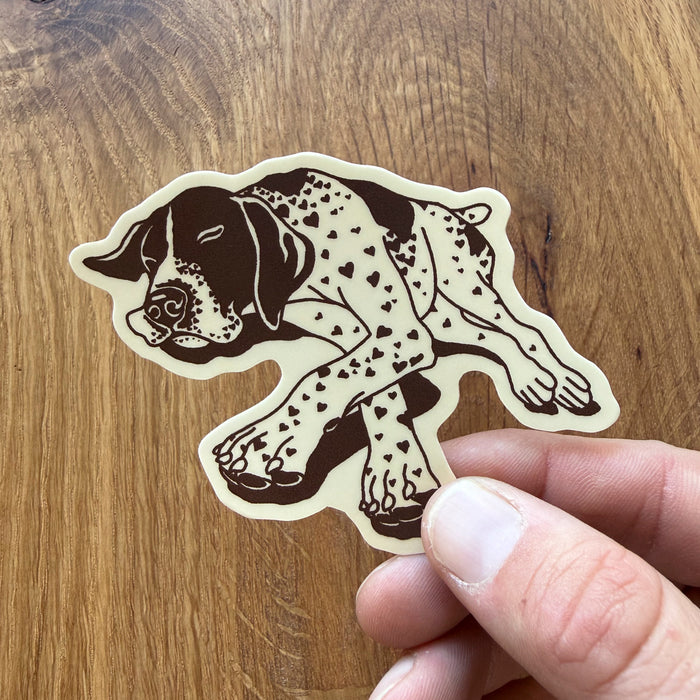 German Shorthaired Pointer Hearts 3 Inch Matte Vinyl Sticker