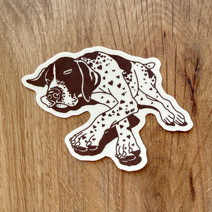 German Shorthaired Pointer Hearts 3 Inch Matte Vinyl Sticker