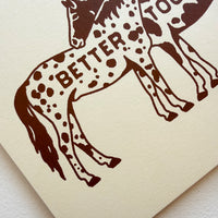 Better Together Horses (Brown) - Signed 10x8in Silkscreen Western Print
