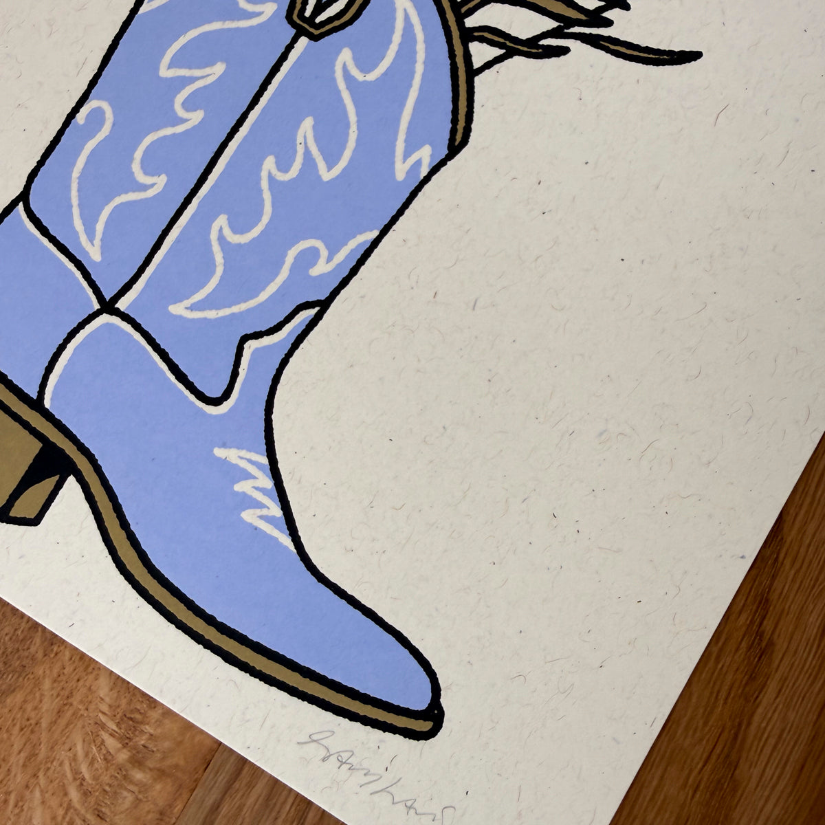 Lavender Boot - Signed 8x10in Silkscreen Print on Recycled Paper
