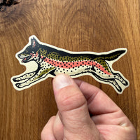 Heeler Rainbow Trout 4 Inch Matte Vinyl Sticker