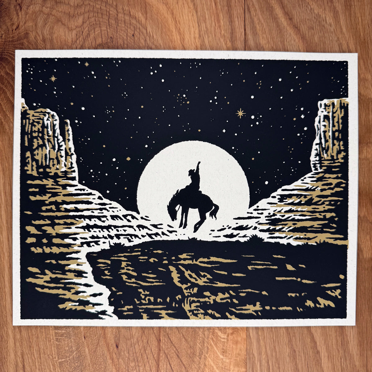 Cosmic Cowboy - Signed 10x8in Silkscreen Print on Recycled Paper