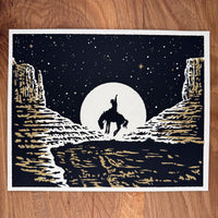 Cosmic Cowboy - Signed 10x8in Silkscreen Print on Recycled Paper