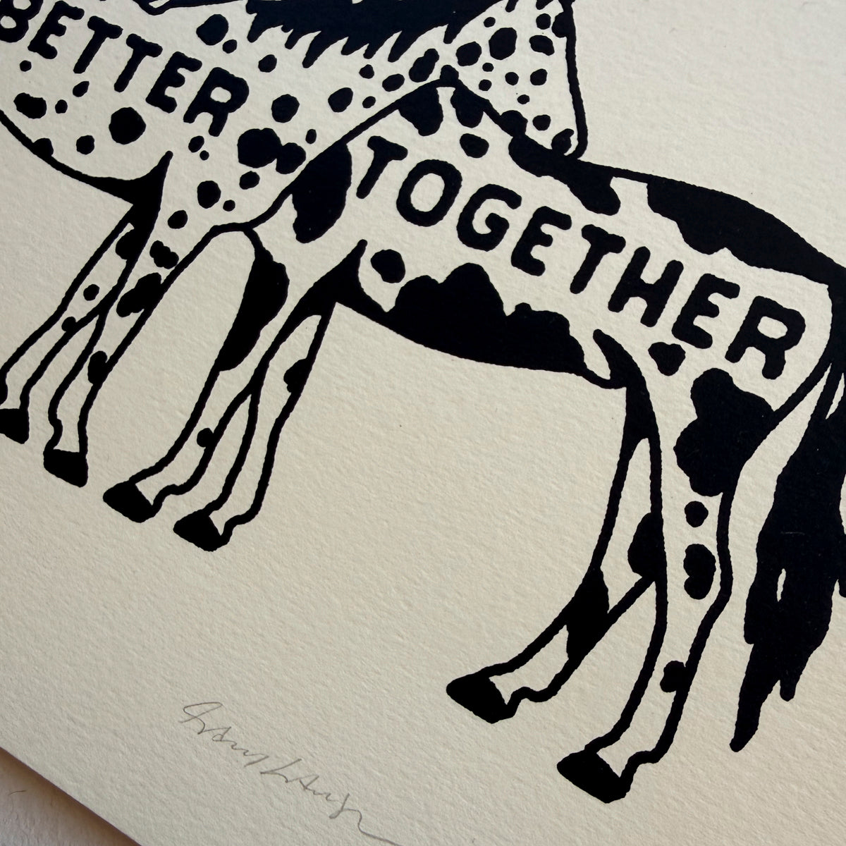 Better Together Horses - Signed 10x8in Silkscreen Western Print