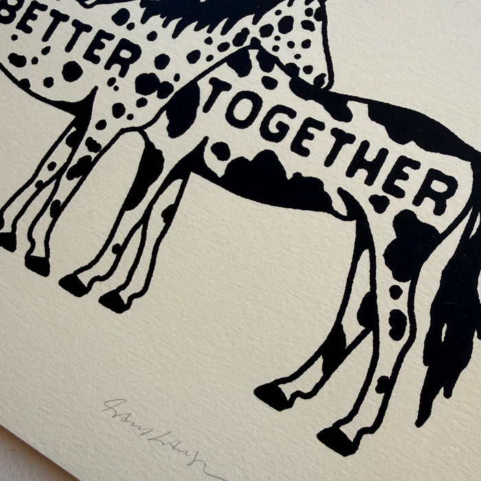 Better Together Horses - Signed 10x8in Silkscreen Western Print