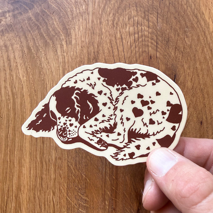 Spaniel Hearts 3 Inch Matte Vinyl Sticker