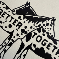 Better Together Horses - Signed 10x8in Silkscreen Western Print