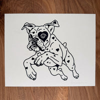 Boxer Hearts - Signed 10x8in Silkscreen Print on Recycled Paper