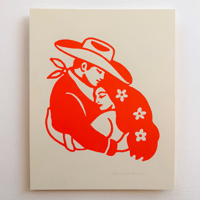 Everlasting Arms - Signed 8x10in Silkscreen Western Cowboy Print