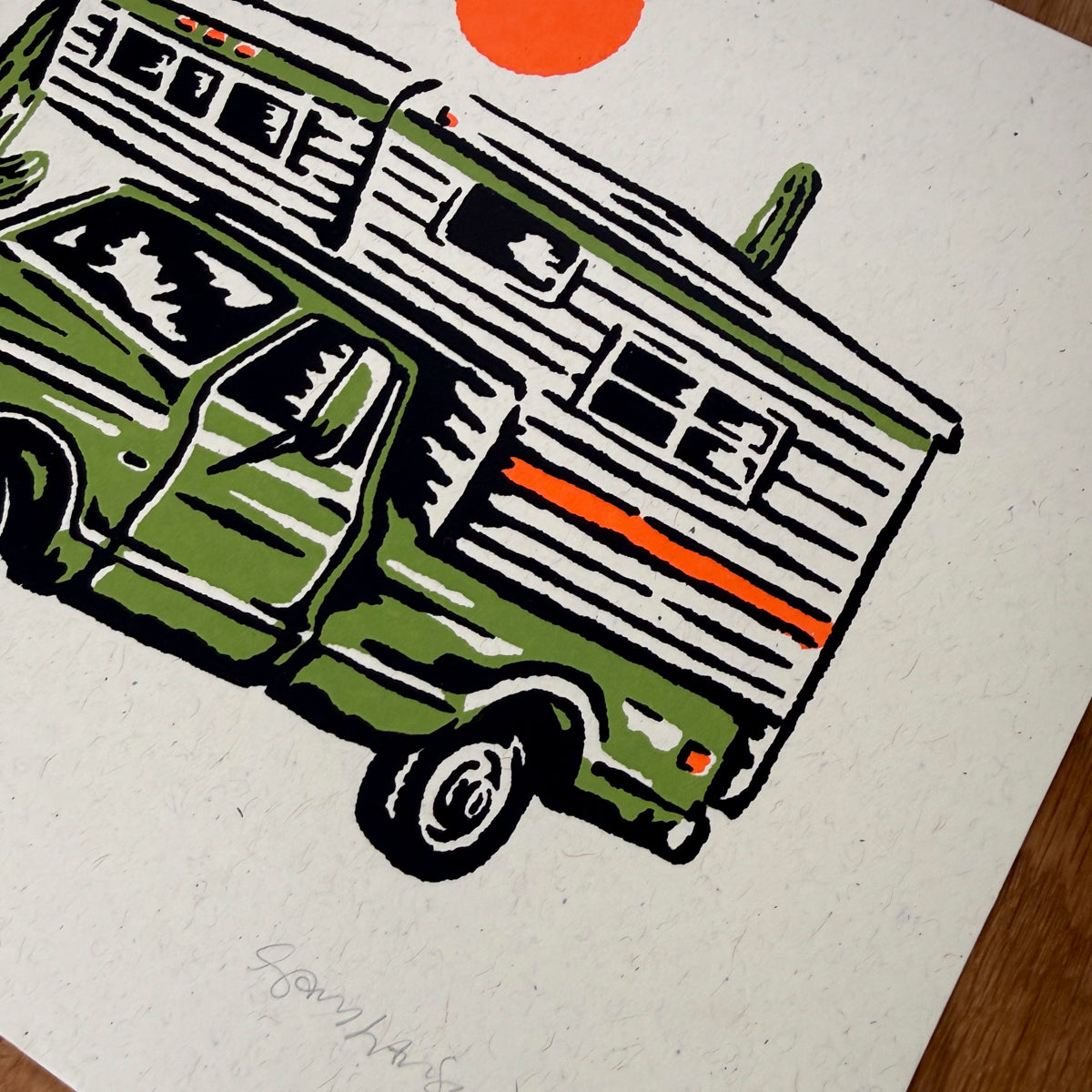 Desert Camper - Signed 8x10in Silkscreen Print on Recycled Paper