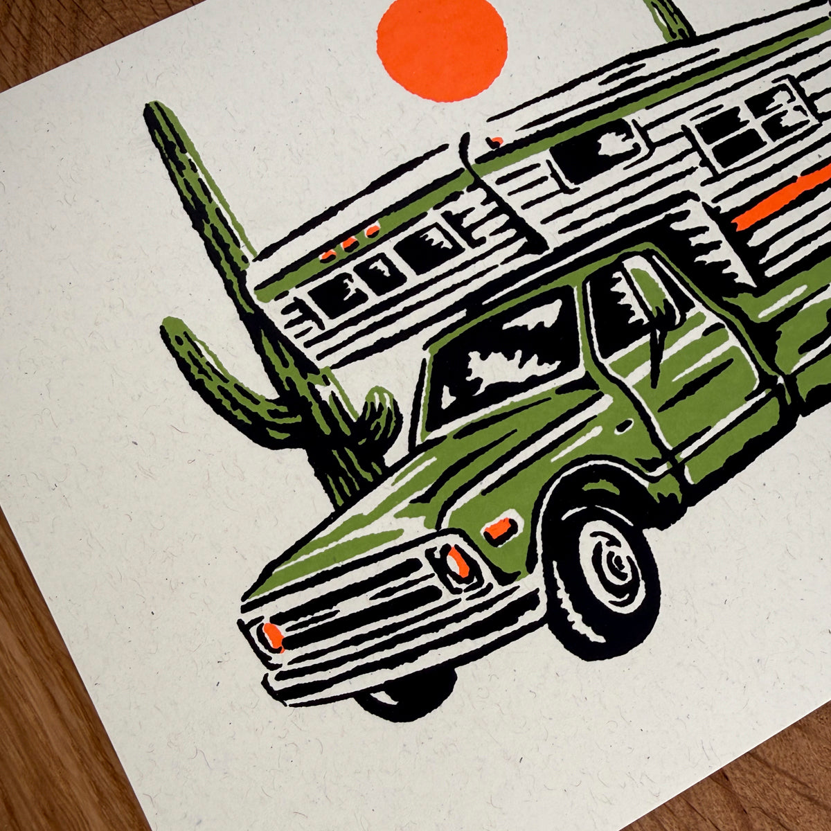 Desert Camper - Signed 8x10in Silkscreen Print on Recycled Paper