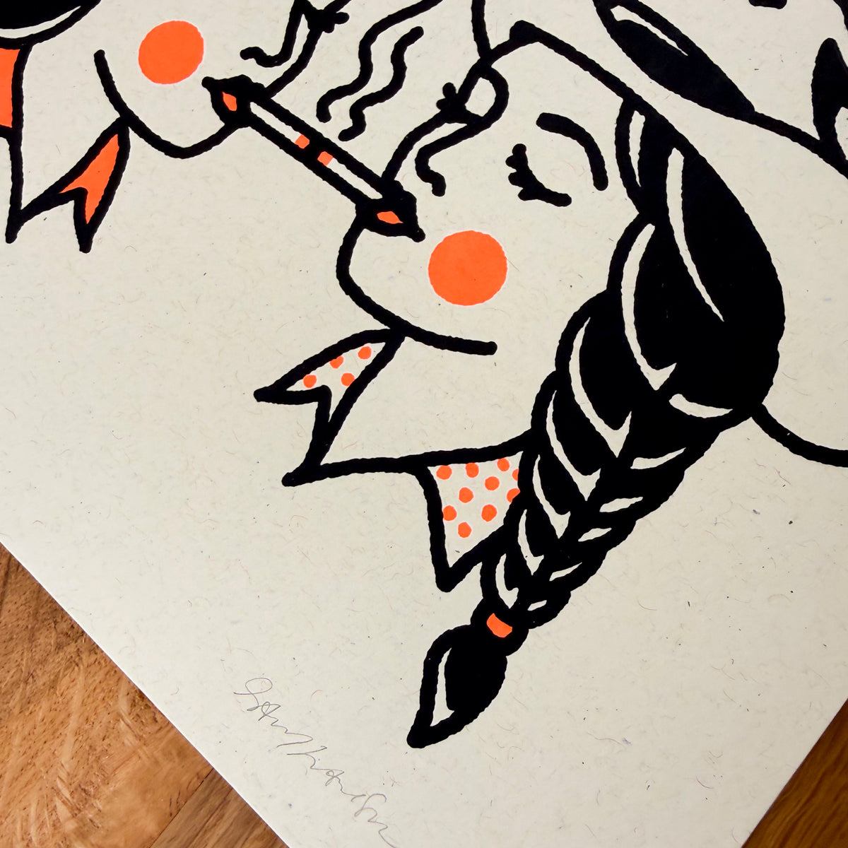 Share A Smoke - Signed 10x8in Silkscreen Print on Recycled Paper