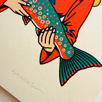 Dolly Holding Varden - Signed 8x10in Silkscreen Country Music Fish Print
