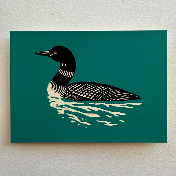 Minnesota Loon - Signed 7x5in Silkscreen Nature Bird Print