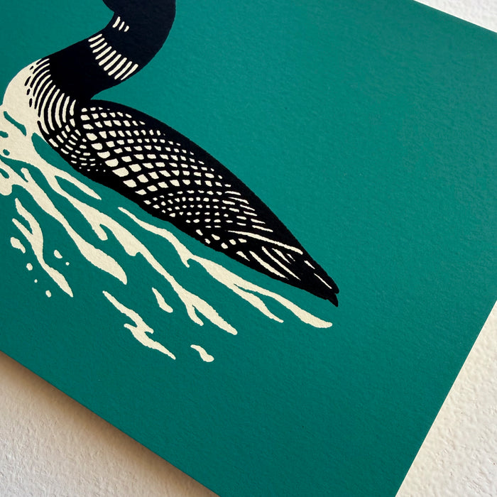 Minnesota Loon - Signed 7x5in Silkscreen Nature Bird Print