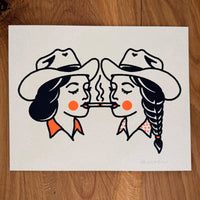 Share A Smoke - Signed 10x8in Silkscreen Print on Recycled Paper