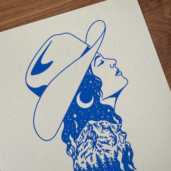 Mt Hood Cowgirl - Signed 8x10in Silkscreen Print on Recycled Paper