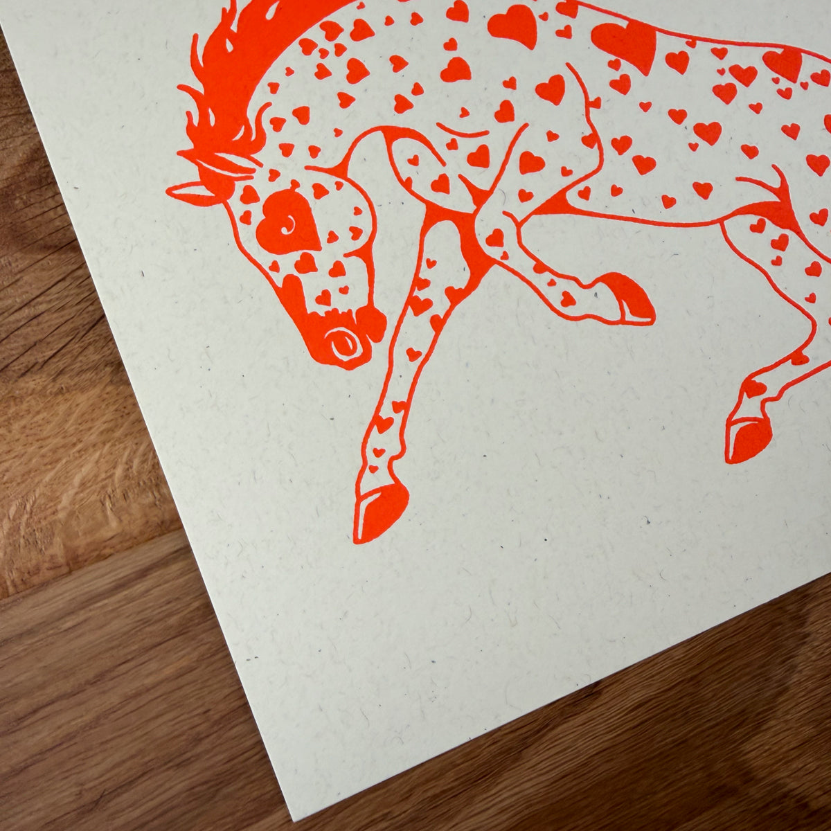 Mustang Hearts - Signed 10x8in Silkscreen Print on Recycled Paper