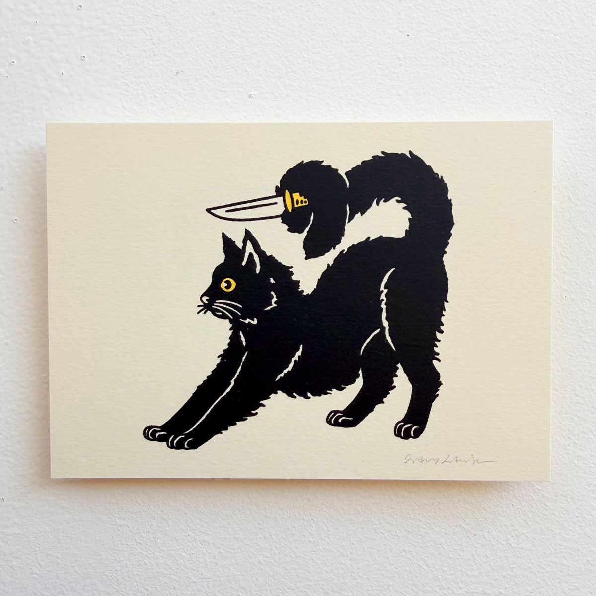 Rat Patrol (Tail Curl) - Signed 7x5in Silkscreen Cat Print