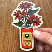 Mexican Sunflower Beer Can 4 Inch Matte Vinyl Sticker