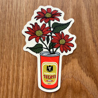 Mexican Sunflower Beer Can 4 Inch Matte Vinyl Sticker