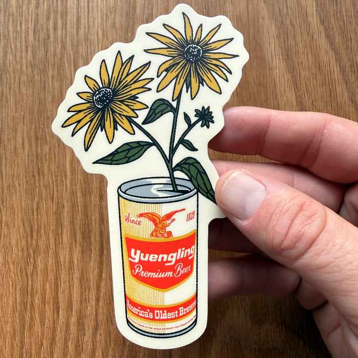 Black Eyed Susan Beer Can 4 Inch Matte Vinyl Sticker