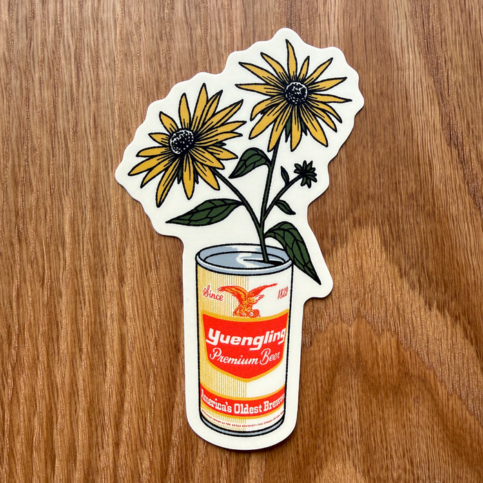 Black Eyed Susan Beer Can 4 Inch Matte Vinyl Sticker
