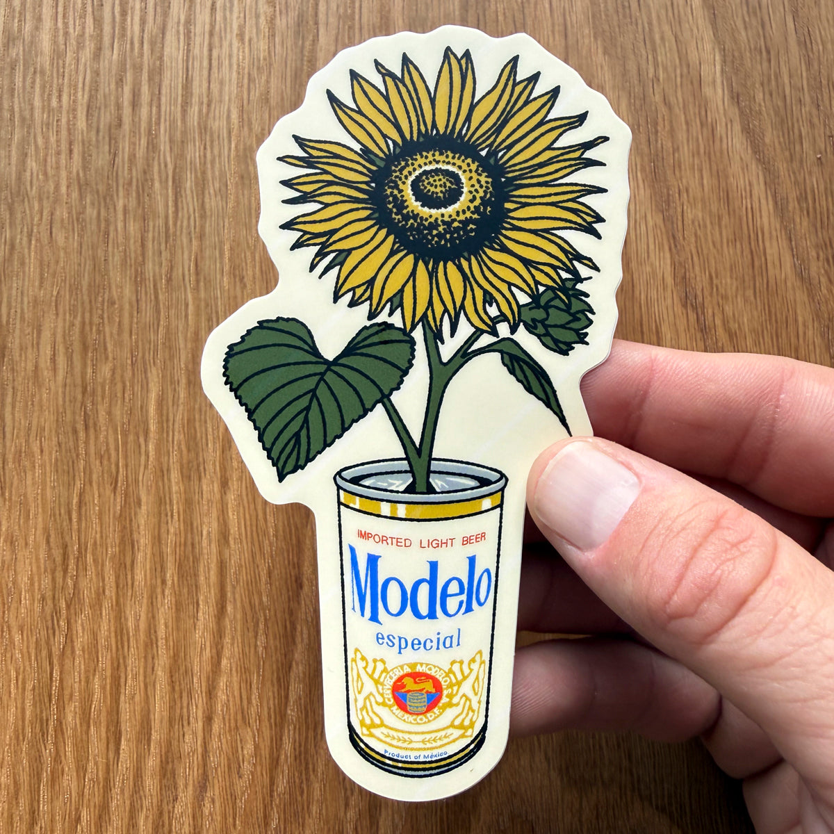 Sunflower Beer Can 4 Inch Matte Vinyl Sticker